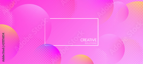 Pink creative solutions background with bubbles pattern.