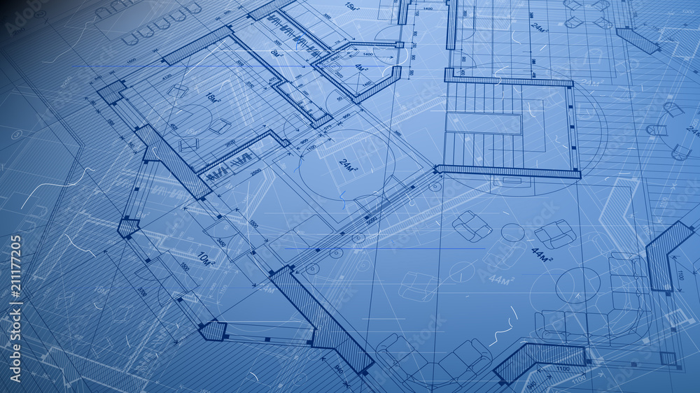 vector architectural plan - abstract architectural blueprint of a modern residential building / technology, industry, business concept illustration: real estate, building, construction & architecture vector architectural plan - abstract architectural blueprint of a modern residential building / technology, industry, business concept illustration: real estate, building, construction & architecture