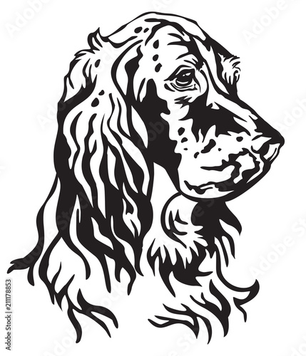 Decorative portrait of Dog English Setter vector illustration