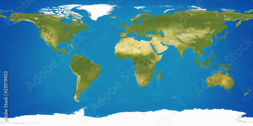 Fototapeta Naklejka Na Ścianę i Meble -  world map planet earth globe 3d-illustration