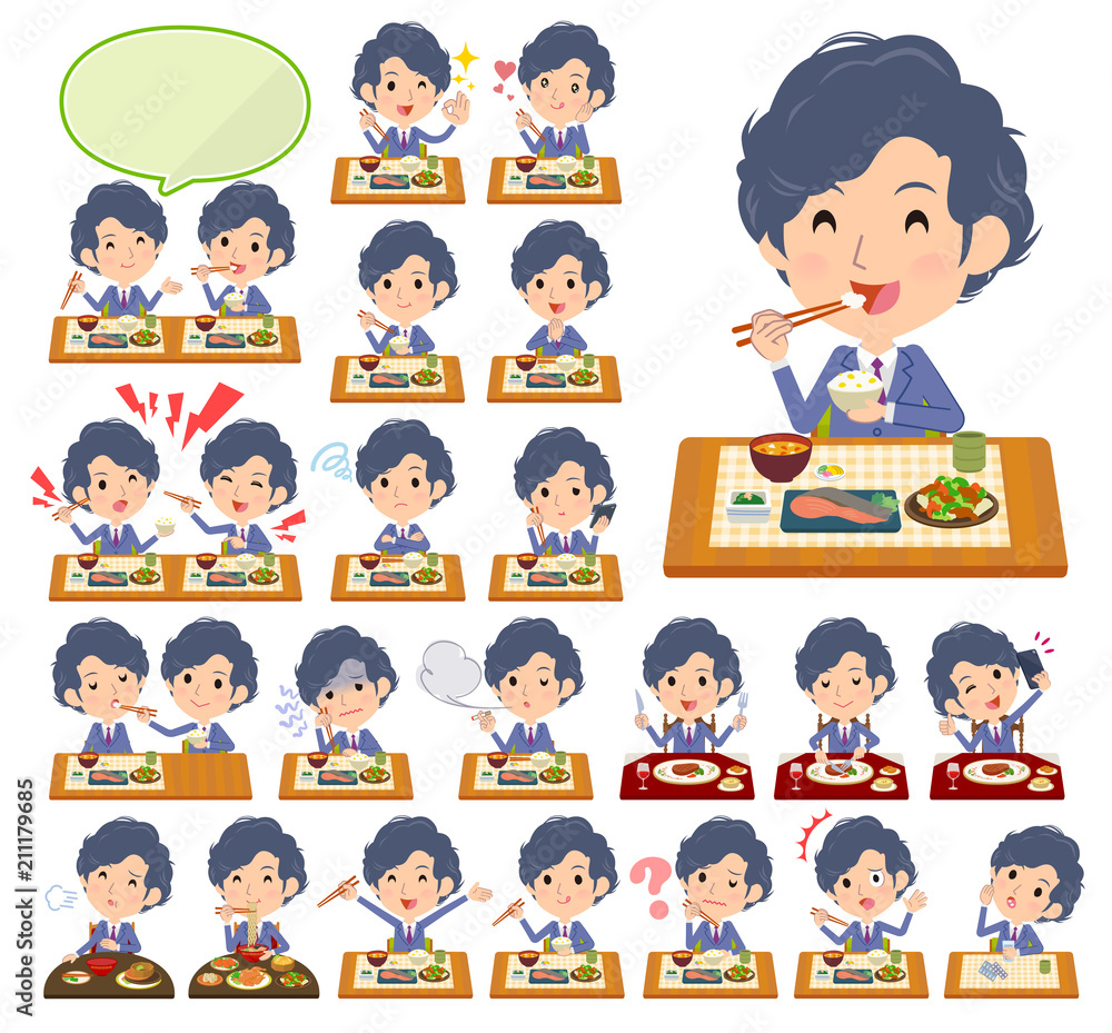 blue suit perm hair men_Meal blue suit perm hair men_Meal