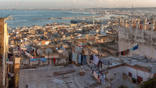 Panorama of Aligiers from old town casbah photo