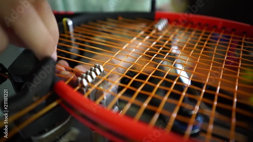 Restringing a tennis racket in slow-mo