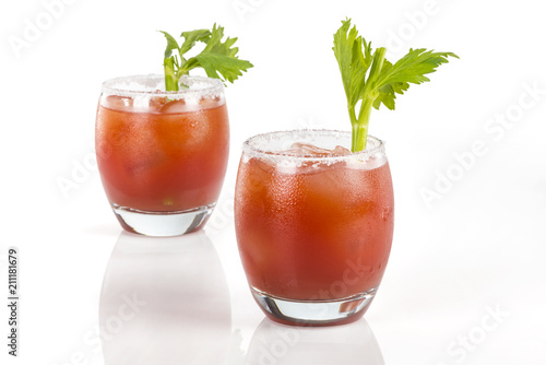 Twin Clamato cocktail glasses photo