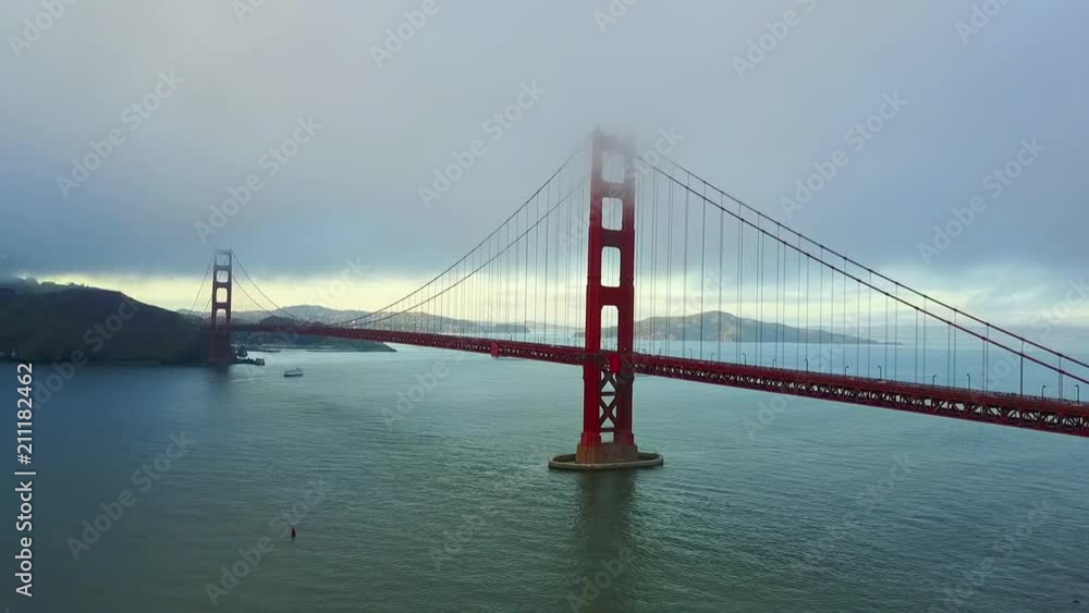 Aerial Panoramic of Long Golden Gate Bridge Aerial Panoramic of Long Golden Gate Bridge