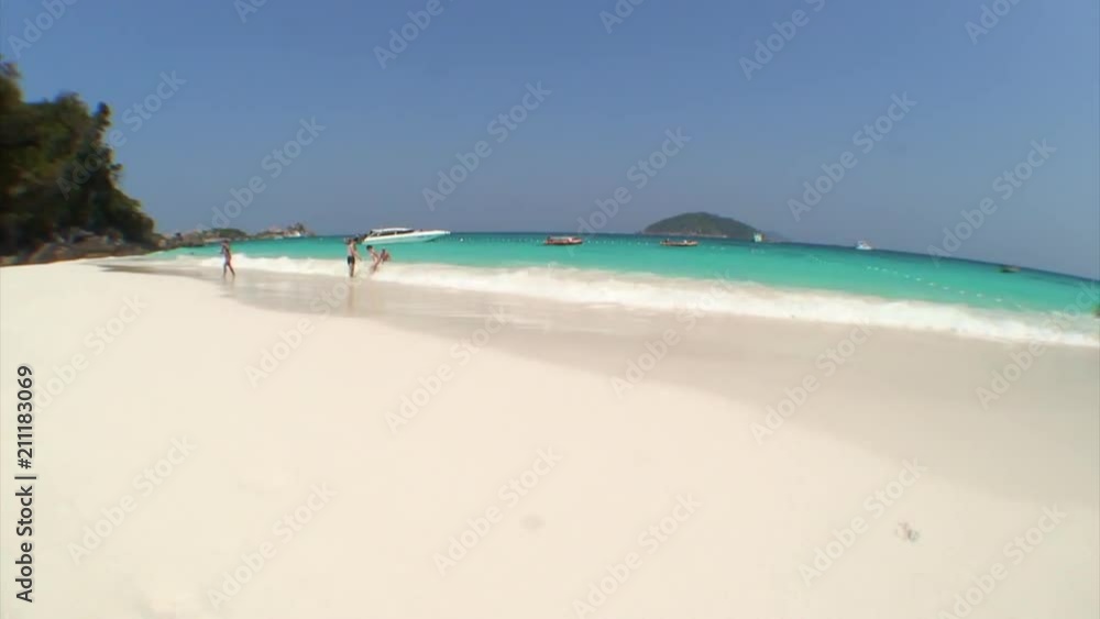 Fish-Eye: Wave Rolls Onto Shore