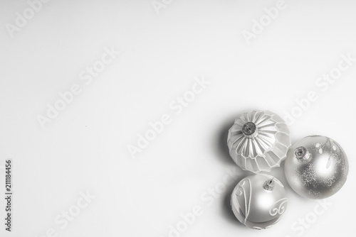 white background with christmas ball  bauble and copy space