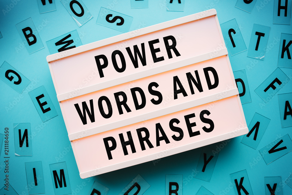 Power words and phrases concept