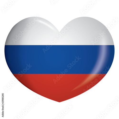 Free Download Illustration heart icon with flag of Russia. Ideal for catalogs of institutional materials and geography - GFXLoad