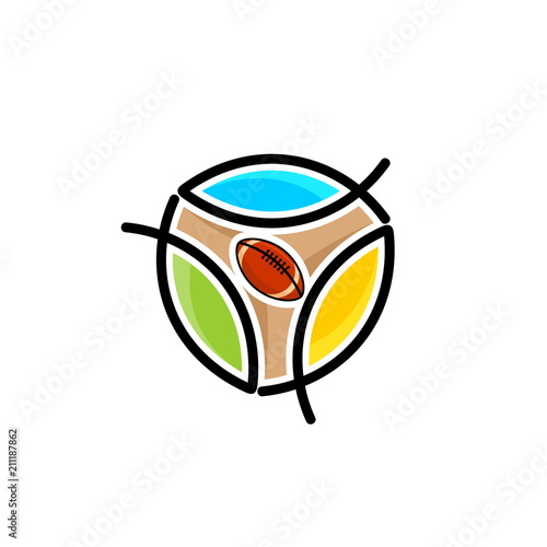 Athletic Christian logo. Fish is a symbol of Jesus Christ and believers in the Lord. Symbol of competition, ministry, club, camp, etc.