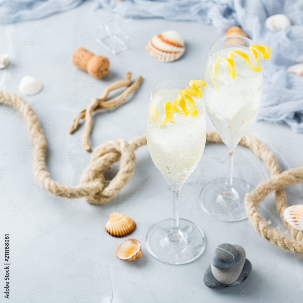 Fototapeta premium Alcohol drink champagne cocktail for summer days