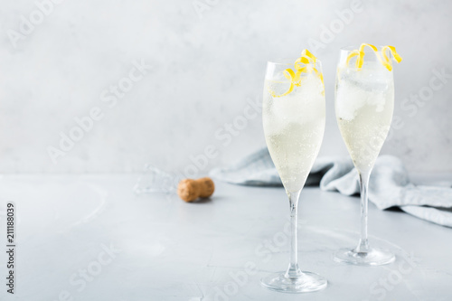 Alcohol drink champagne cocktail for summer days