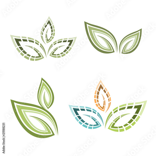 Natural Logo Leaf Set