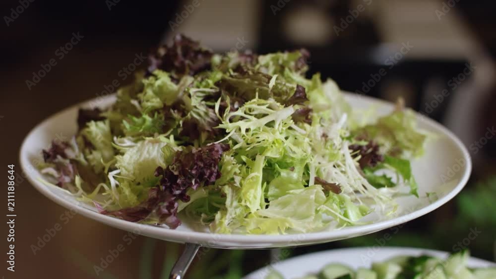 lettuce leaves beautifully served on a banquet table in the new hotel lettuce leaves beautifully served on a banquet table in the new hotel