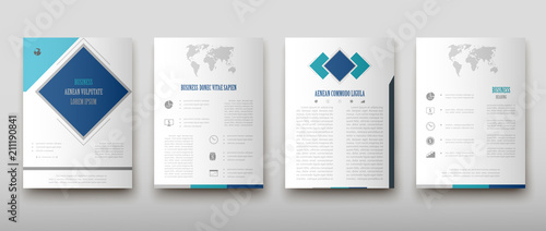 Leaflet cover presentation abstract geometric background, layout in A4 set technology brochure flyer design template vector shadow