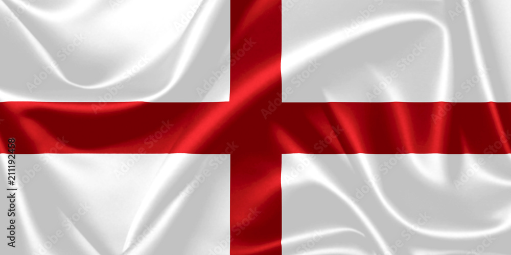 Obraz premium Illustration of the England waving fabric flag.