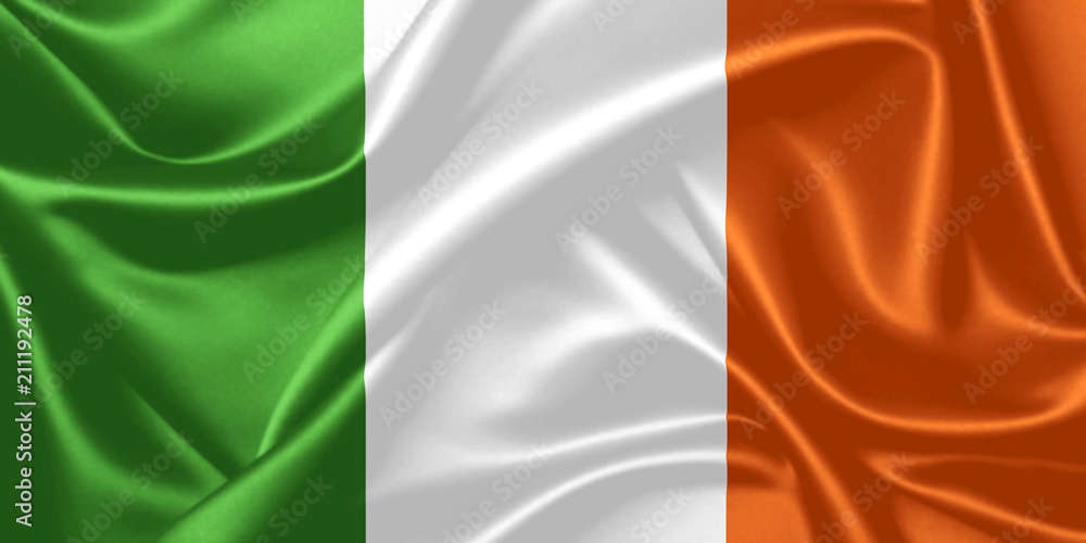 Illustration of Ireland waving fabric flag. Illustration of Ireland waving fabric flag.