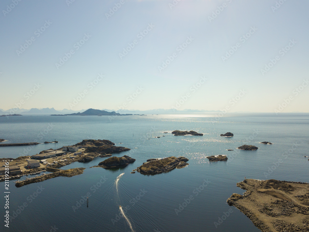 Aerial view over the city of Svolvaer at Lofoten Islands / Norway Aerial view over the city of Svolvaer at Lofoten Islands / Norway