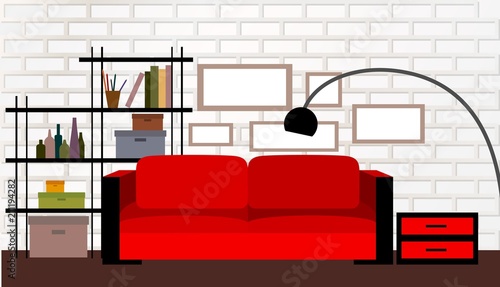 modern and detailed interior of living room