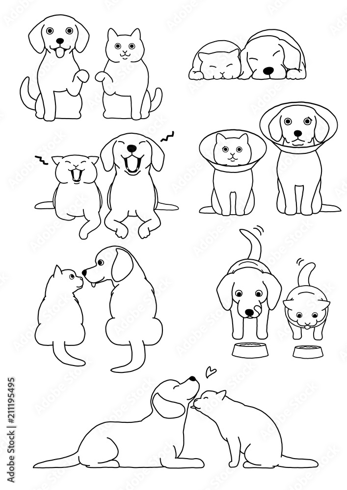 set of cat and dog pairs