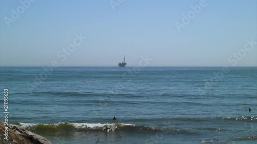 Surging and View of a Beach at Santa Barbara