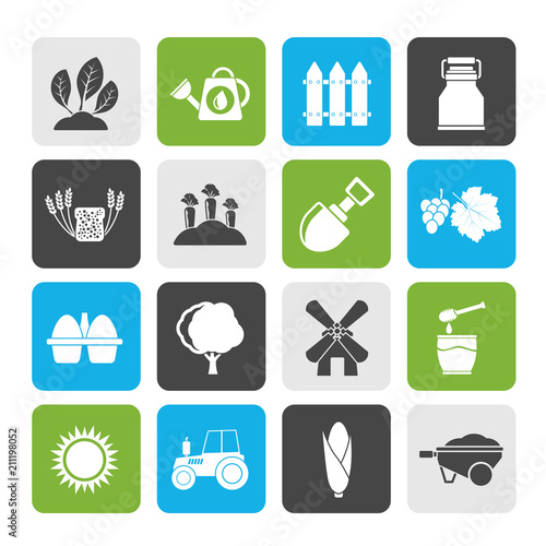 Agriculture and farming icons - vector icon set