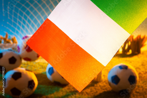 The flag of Italy at the fo...
