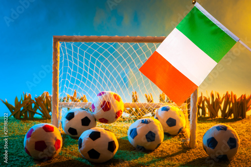 The flag of Italy at the fo...