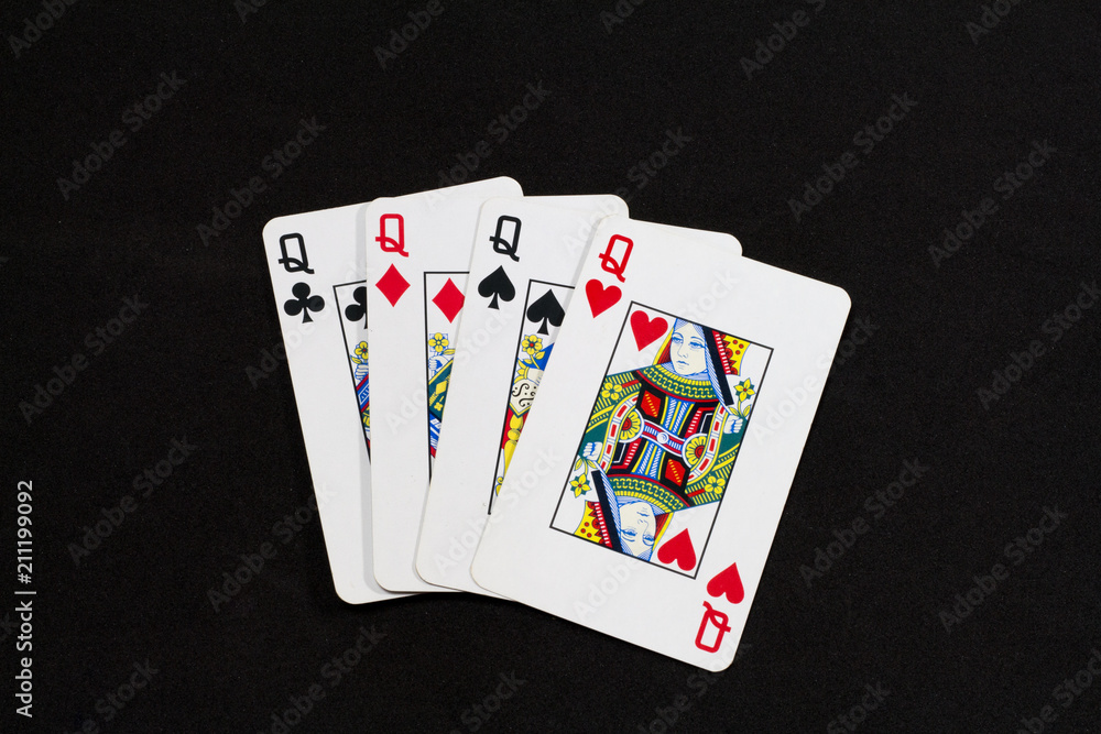 Fototapeta premium Cards in black background