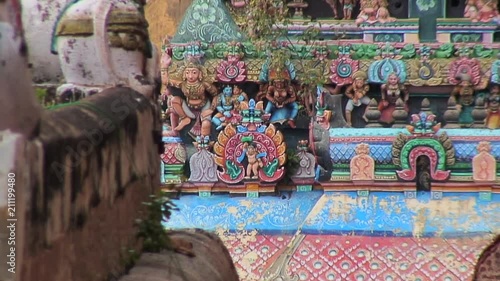 Temple courtyard in Trichy, India photo