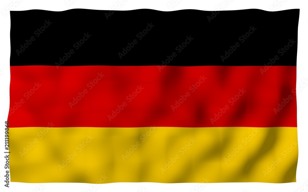 Naklejka premium Flag of Germany. Wide format 3D illustration. State symbol of the Federal Republic of Germany. 3D rendering