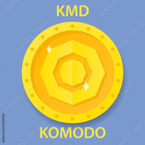 Komodo Coin cryptocurrency blockchain icon. Virtual electronic, internet money or cryptocoin symbol, logo photo