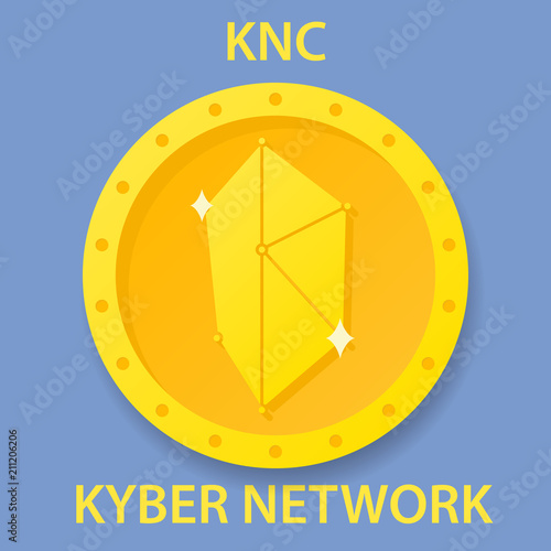 Kyber Network Coin cryptocurrency blockchain icon. Virtual electronic, internet money or cryptocoin symbol, logo