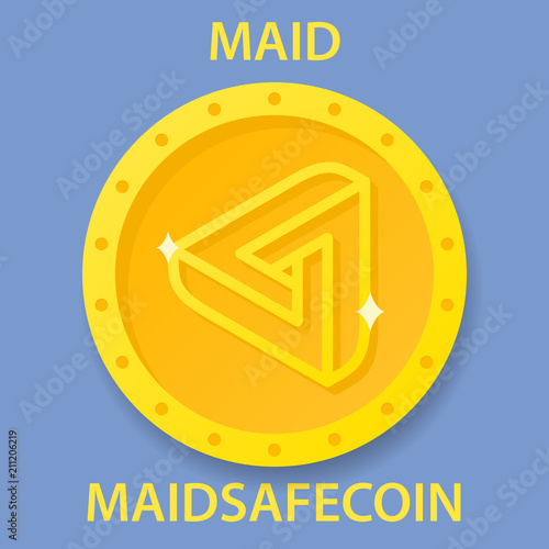 Maid Safe Coin cryptocurrency blockchain icon. Virtual electronic, internet money or cryptocoin symbol, logo