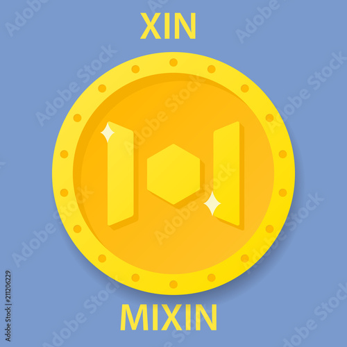 Mixin Coin cryptocurrency blockchain icon. Virtual electronic, internet money or cryptocoin symbol, logo