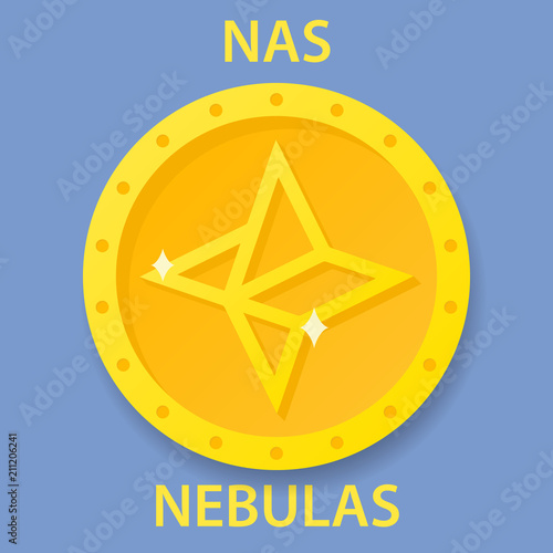 Nebula Coin cryptocurrency blockchain icon. Virtual electronic, internet money or cryptocoin symbol, logo