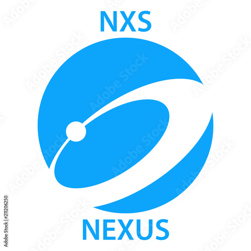 Nexus Coin cryptocurrency blockchain icon. Virtual electronic, internet money or cryptocoin symbol, logo