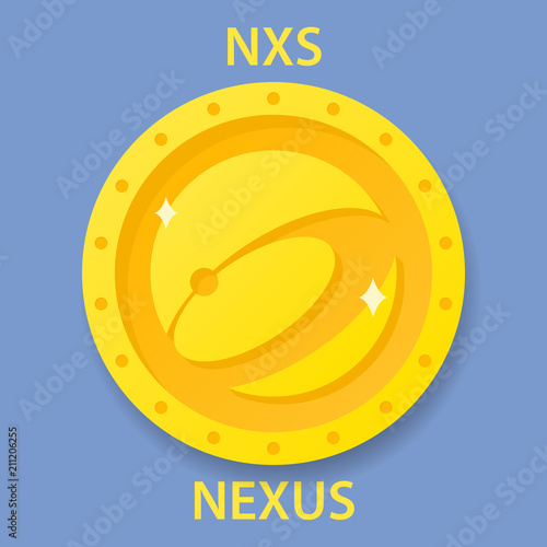 Nexus Coin cryptocurrency blockchain icon. Virtual electronic, internet money or cryptocoin symbol, logo