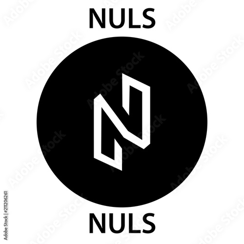 Nuls Coin cryptocurrency blockchain icon. Virtual electronic, internet money or cryptocoin symbol, logo