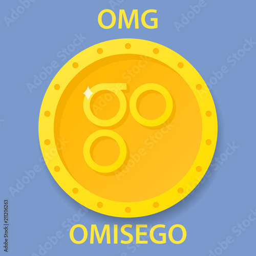 OmiseGo cryptocurrency blockchain icon. Virtual electronic, internet money or cryptocoin symbol, logo