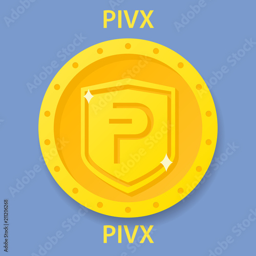PIVX Coin cryptocurrency blockchain icon. Virtual electronic, internet money or cryptocoin symbol, logo