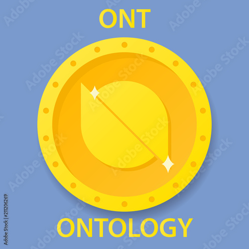 Ontology Coin cryptocurrency blockchain icon. Virtual electronic, internet money or cryptocoin symbol, logo
