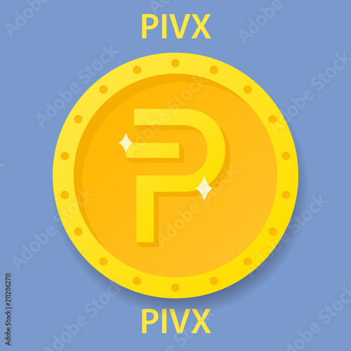 PIVX Coin cryptocurrency blockchain icon. Virtual electronic, internet money or cryptocoin symbol, logo