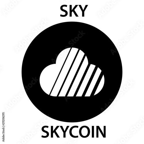 SKY Coin cryptocurrency blockchain icon. Virtual electronic, internet money or cryptocoin symbol, logo