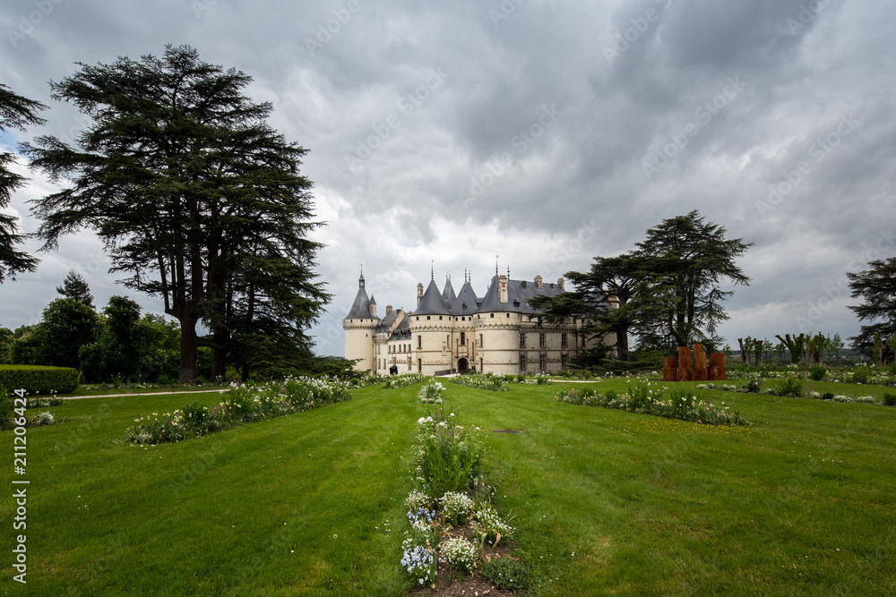 View from the gardens of the Château de Chaumont castle in Chaumont-sur-Loire, Loir-et-Cher, France