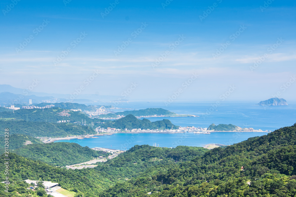 the view of Keelung port at Jiufen, Taiwan