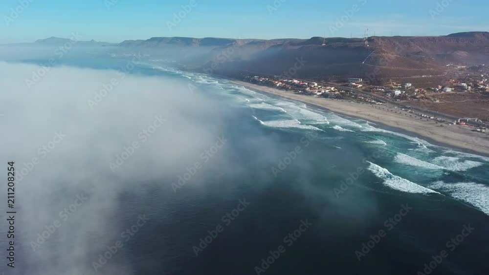 Aerial: Above Fog, Baja Mexico Shoreline Aerial: Above Fog, Baja Mexico Shoreline