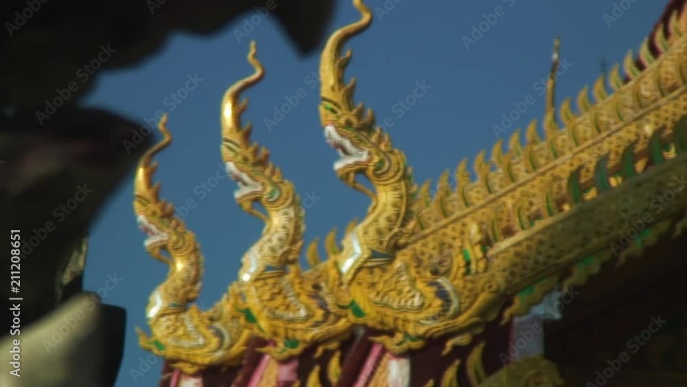 Zoom Out: Dragons on Roof to Stone Lion Zoom Out: Dragons on Roof to Stone Lion