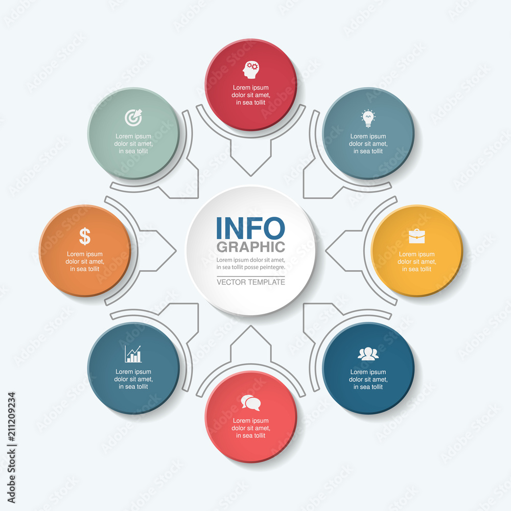Vector infographic template for diagram, graph, presentation, chart, business concept with 8 options. Vector infographic template for diagram, graph, presentation, chart, business concept with 8 options.