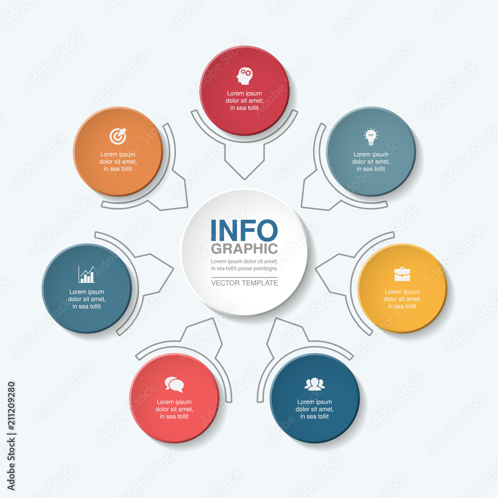 Vector infographic template for diagram, graph, presentation, chart, business concept with 7 options. Vector infographic template for diagram, graph, presentation, chart, business concept with 7 options.